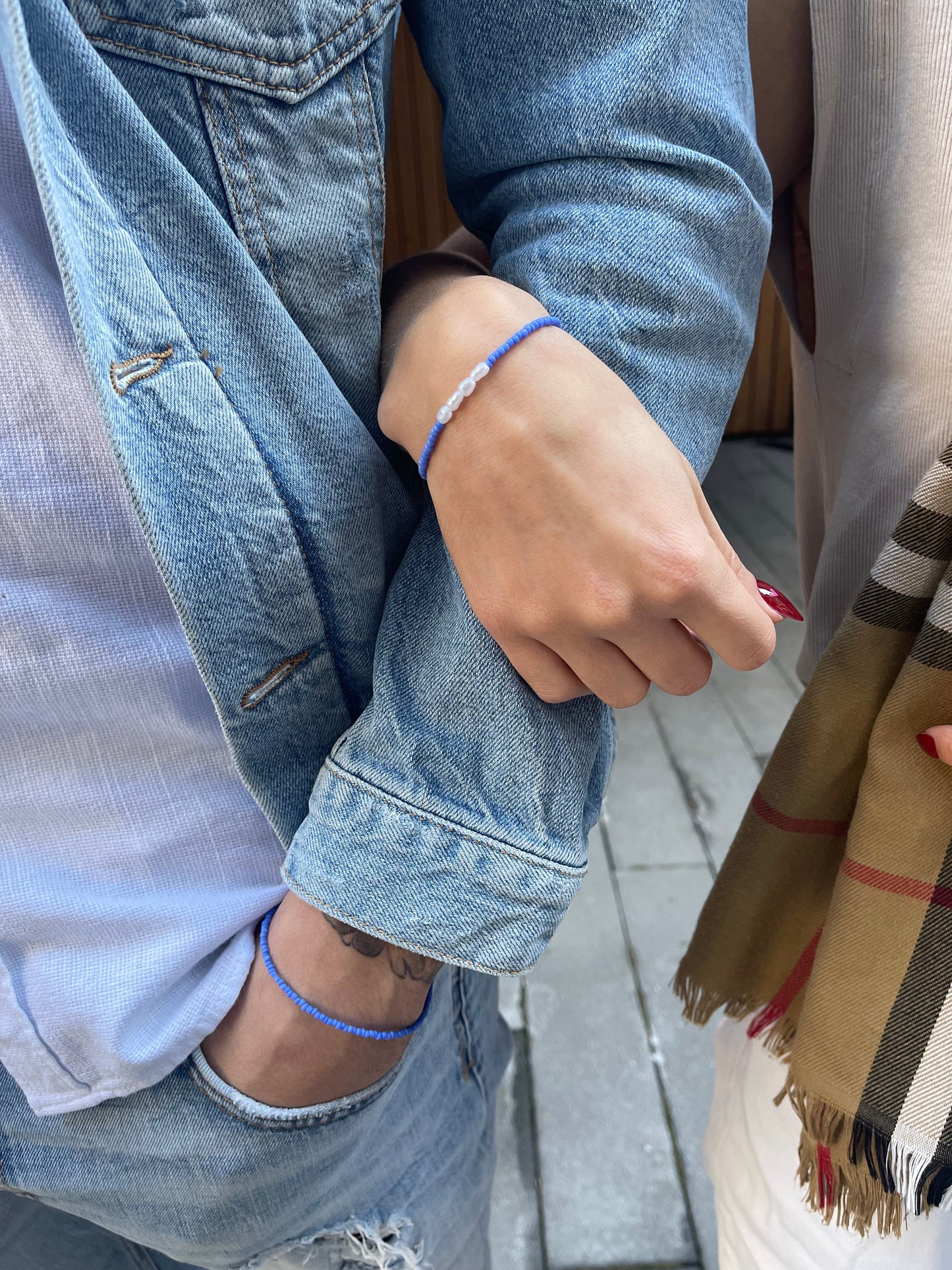 Blue Pearl matching narukvice