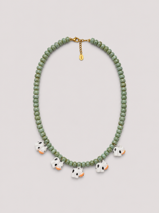 Matcha Cow Necklace
